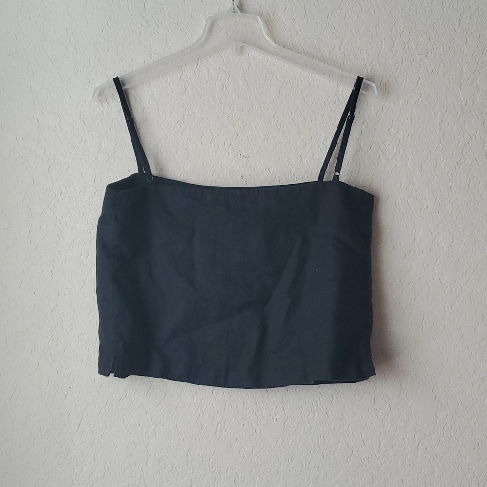 Assembly Label sz 14 100%  linen crop top spaghetti strap - Picture 2 of 7